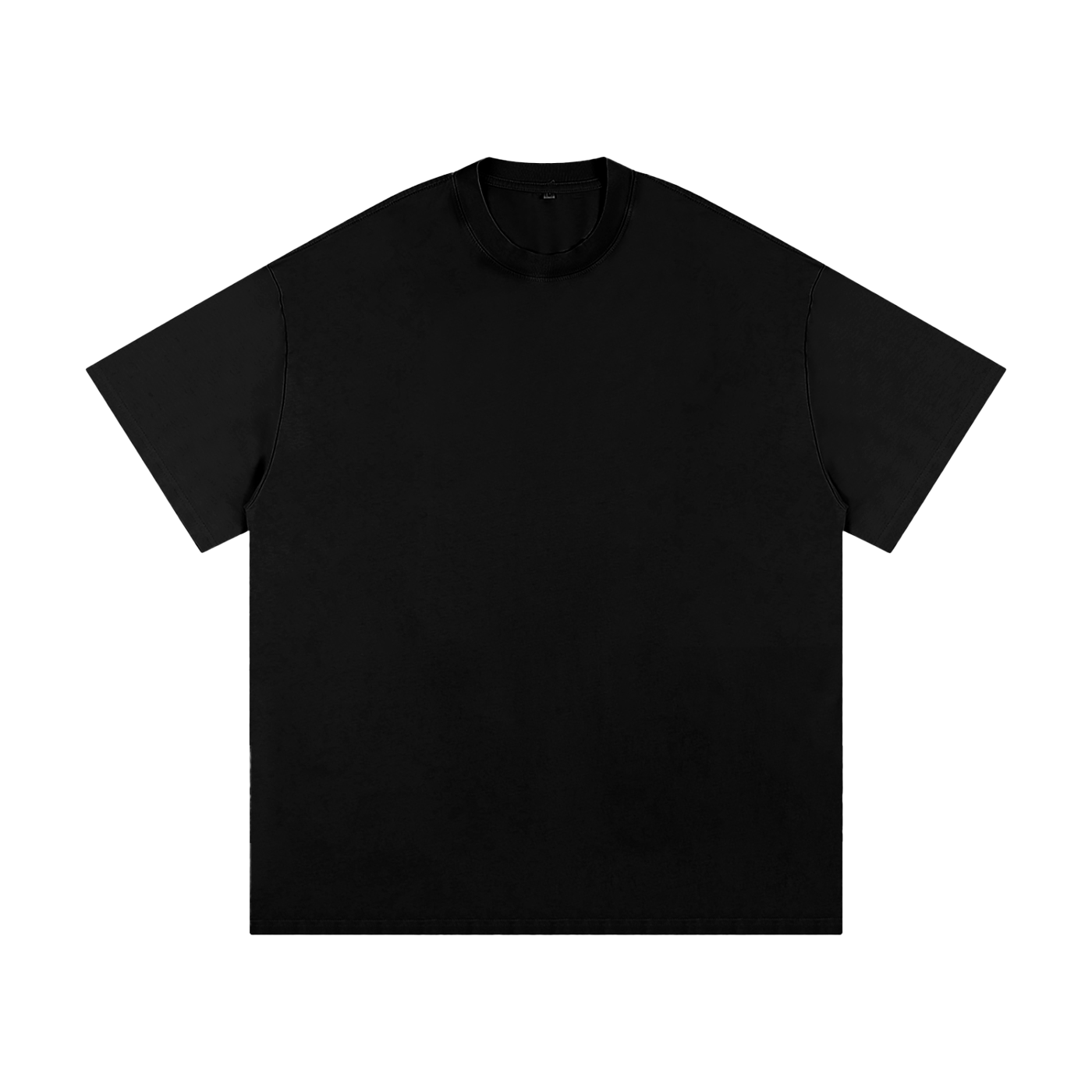 Black t-shirt on a white background