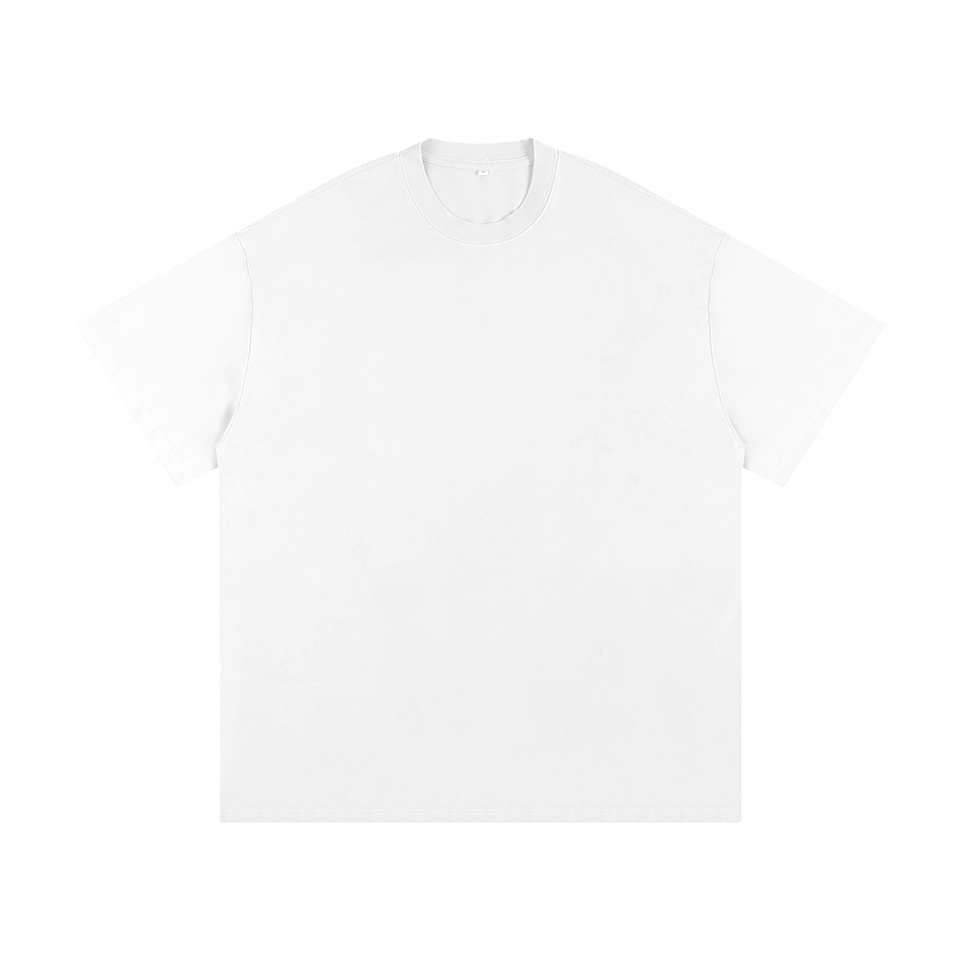 Plain white t-shirt on a light beige background