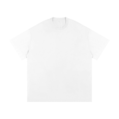 Plain white t-shirt on a light beige background